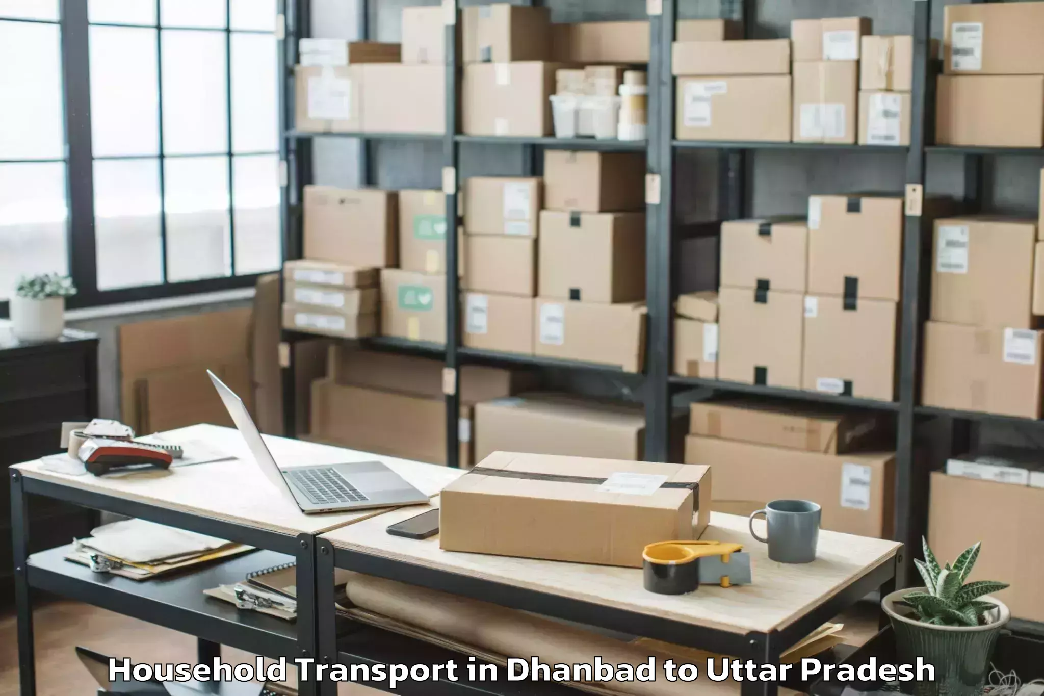 Easy Dhanbad to Maniar Household Transport Booking